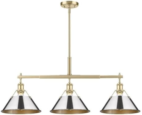 Orwell 3-Light Linear Pendant in Brushed Champagne Bronze with Chrome