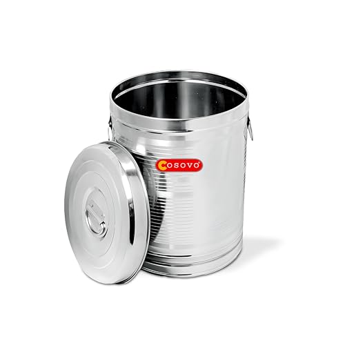 COSOVO® Steel Rice Storage Container 15 KG | Steel Storage Box | Container | Dibba | Kothi | Drum for Kitchen Storage, (10-100 Kg)