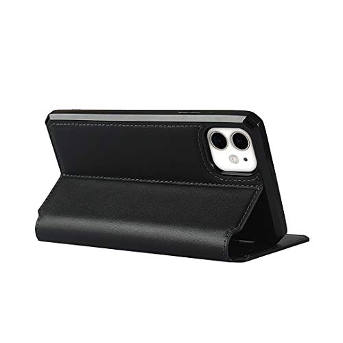 nincyee Couro Genuíno Carteira Capas para iPhone 11,Cor Sólida Couro Legitimo Fechamento Magnético C
