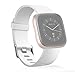 MyGadget Cinturino per Fitbit Versa 2 - Bracciale di Ricambio Fitness in Silicone Morbido - Braccialetto Donna e Uomo (Nessun Tracker) - Bianco