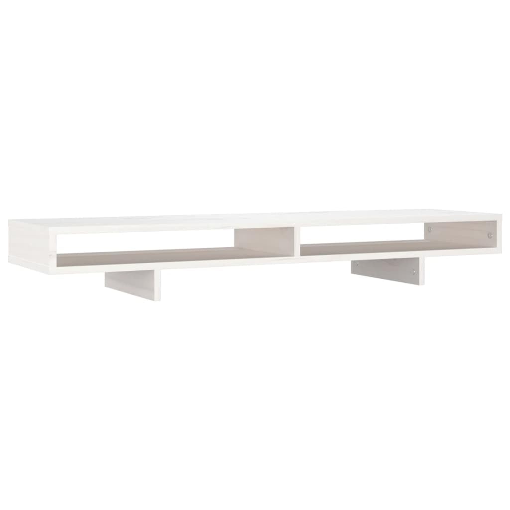 Generico Supporto per Monitor Bianco 100x27x14 cm Legno Massello di Pino,Dispositivi elettronici,Accessori per dispositivi elettronici,Accessori per Computer,Rialzi e Supporti per computer-814005