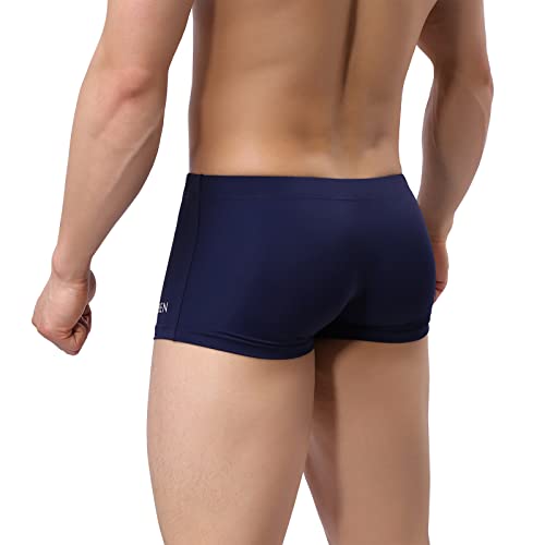 Ss Color Fish Men's Swimsuit Brief Swimwear Quick Dry Mens Swimming Shorts Trunks With Drawstring Navy #TOP4