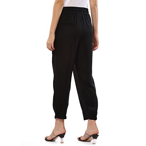 Image of BIBA Women Viscose Regular Solid Pants