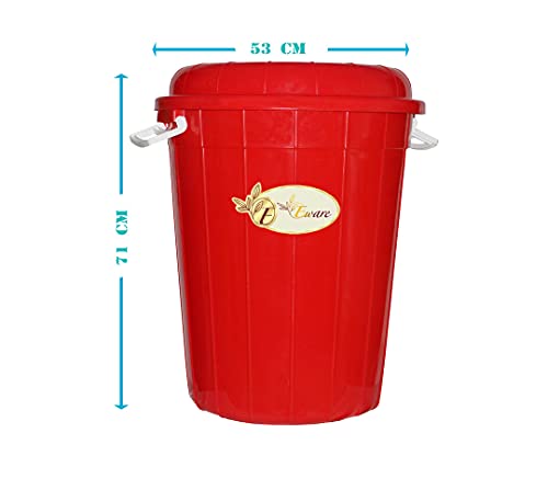 Image of AOOMI Multipurpose Plastic Storage Bucket Drum 100 LTR With Lid (1, Multi),Open Top