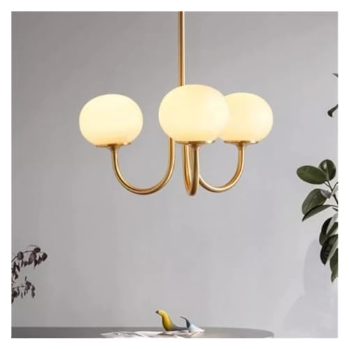 Lustre suspendu boule de verre rose et blanc élégant et poétique