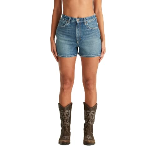 Wrangler Women's Hi Bells Short, Blue Nirvana, 4