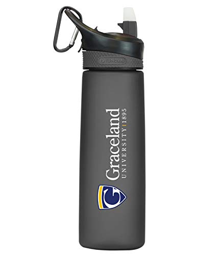 The Fanatic Group Graceland University Frosted Sport Water Bottle, Design-1 - Black