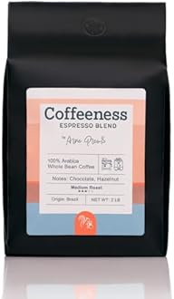 Espresso Blend Whole Bean Coffee – Chocolate & Hazelnut Notes, Medium Roast, Well-Balanced 100% Arabica from Brazil, Fresh Roast in Brooklyn, 2 LB
