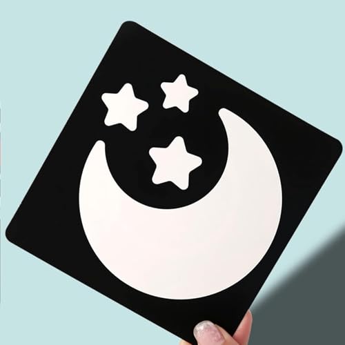 SKY-TOUCH Baby Visual Card Black White, High Contrast Baby Black White Card, Visual Stimulation & Sensory Development, Travel Friendly, Gifts for Infants 0 to 3 Months, 20 Pcs - 40 Pages