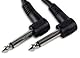 Audiokabel Klinke schwarz mono 6.3 mm Winkel auf JACK mono 6.3 mm Eckig 0,50 m für Musikinstrumente Bass Batterie Klavierbank Fußbrett Audio Mixer