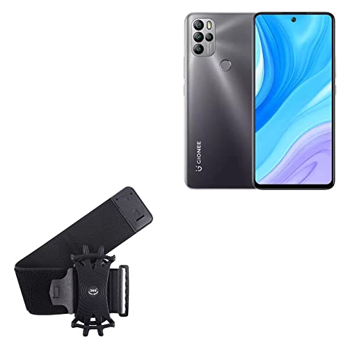 BoxWave Holster Compatible with Gionee M15 - ActiveStretch Sport Armband, Adjustable Armband for Workout and Running - Jet Black