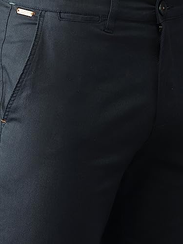 Image of The Indian Garage Co Men Slim Fit Solid Mid-Rise Stretchable Chinos