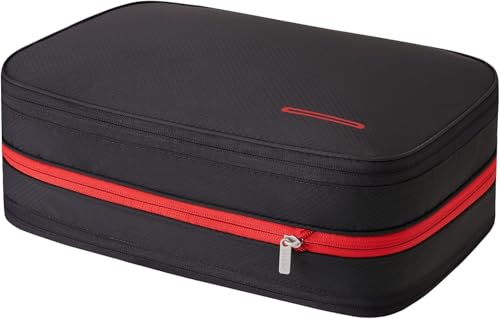 Bee Nesting Waterproof Compression Packing Cubes 4 sets, Large Travel Packing organizers for Carry on Luggage, 2 Sides Expandable Storage Bags for Backpacking, Suitcases, 4PCS, Black