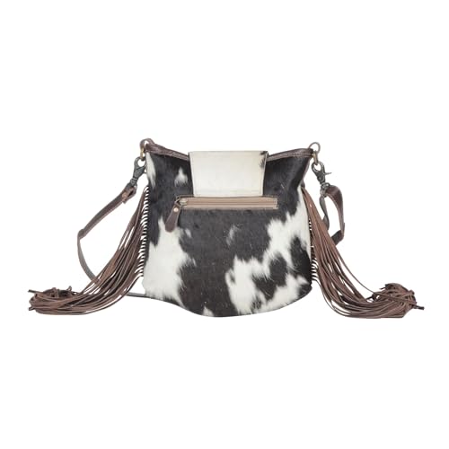 Myra Bag Western Leather Shoulder Bag for Women, Upcycled Boho Crossbody Bag with Tassel - Russet Fringe3