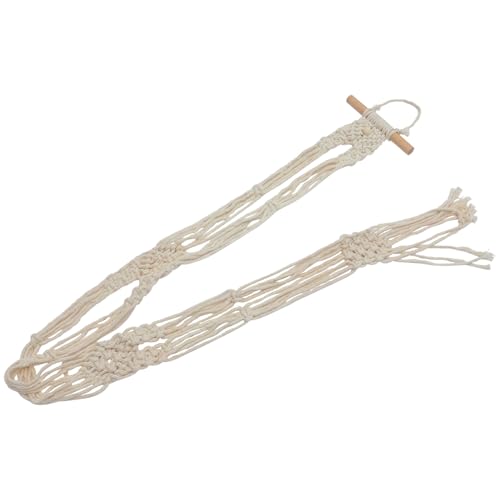 LOPUNER Colgador de Sombreros de Macramé de Algodón y Madera Soporte de Pared Resistente para Gorras Almacenamiento de Sombreros y Organizador Decorativo Bohemio