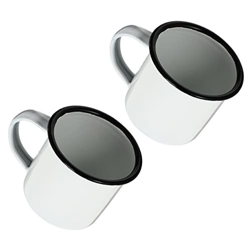 Tasse en émail rétro Luxshiny ensemble de tasses polyvalentes camping et maison lot de 6 - 5