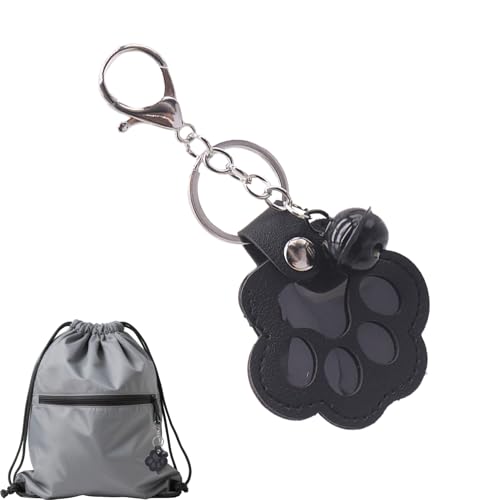 Llavero archivador de para perros, colgante de recuerdo de animales domésticos en forma de colgante con campana para niños, mujeres, hombres, amantes de los animales, Negro , Fare riferimento alla