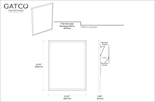Gatco 1822 Flush Mount Mirror, 32.5" H X 24.5" W, Chrome #TOP6