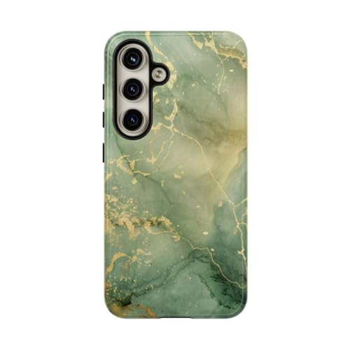 Coque Galaxy S24 marbre vert rigide premium aspect luxe