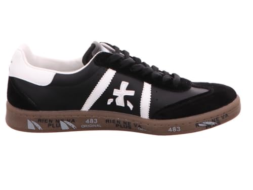 Premiata Para Hombre. Bonnie Zapatillas De Piel Bonnie Negro (45), Plano, Cordones, Casual - 4