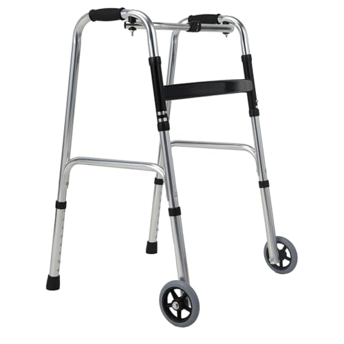 XBDLYQBD Andador Plegable, Marco Ligero de Acero Inoxidable para Personas Mayores, Ayuda para Caminar con Asistencia para Estar de pie, Andador estándar Plegable, Andador médico portátil