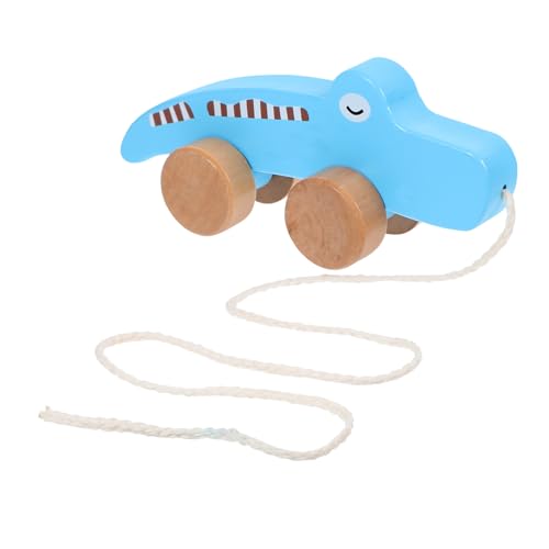 PERSELOSO 学歩用木製ワニ型カートおもちゃ 幼児のバランスと協調性向上に 手引き式引っ張り学習カー の形状認識と手眼協調能力を育むかわい
