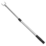 WRITWAA Barra Telescópica para Colgar Ropa Ajustable de 56-91 Cm, Horquilla de Aleación Resistente, Poste de Tendedero Retráctil de Acero Inoxidable para Perchero de Balcón y Armario
