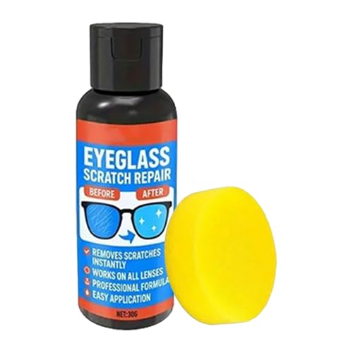 レンズ傷除去剤,曇り防止スクリーン修理メンテナンスワックス | メガネレンズ傷修理ワックス スポンジ付き - 家庭用 屋内 屋外 旅行 オフィス向け