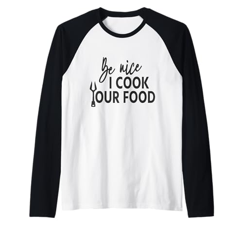 Cocina humorística para Amantes de la Comida - Divertido Cocinero Chef Camiseta Manga Raglan