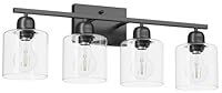FAISHILAN Modern 4 Light Bathroom Light Fixtures, 24 inch Bathroom Vanity Light with Clear Glass for Mirror Kitchen Living Room Hallway Cabinet Porch