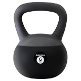 KaRaDaStyle ケトルベル ソフトタイプ 6kg ワイドハンドル 握りやすいグリップ トレーニング ソフトケトルベル 器具 ウエイト 体幹 持久力 筋肉 筋トレ バランス エクササイズ 自宅 ジム やわらか素材 防傷 PVC KS-34 (6kg/ブラック)
