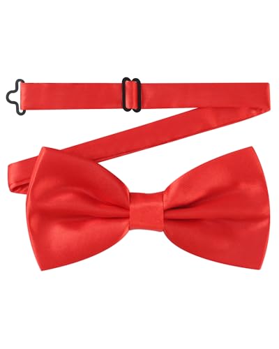 AWAYTR Mens Pre Tied Bow Ties for Wedding Party Fancy Plain Adjustable Bowties Necktie