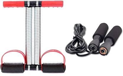 SIXTEEN Double Spring Tummy Trimmers Exercise Skipping Jump Rope Combo for Men Women Stomach Weight Loss Exercise Workout Equipment for Home Gym Rope, Multicolour, Length: 275 CM-image-42