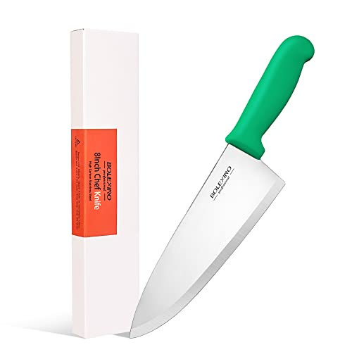 Bolexino 8 Inch Japanese High Carbon Stainless Steel Chef Knife, Professional Extra Sharp Wide Cook Knife With Non-Slip Ergonomic Handle, For Kitchen Home Restaurant #TOP20