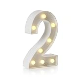 Auraglow LED Alphabet Letter & Number Light Sign Decorations, Lamp for Home Birthday Party Event, Night Lights, Battery Powered Letters And Numbers With Four Hour Timer (2)