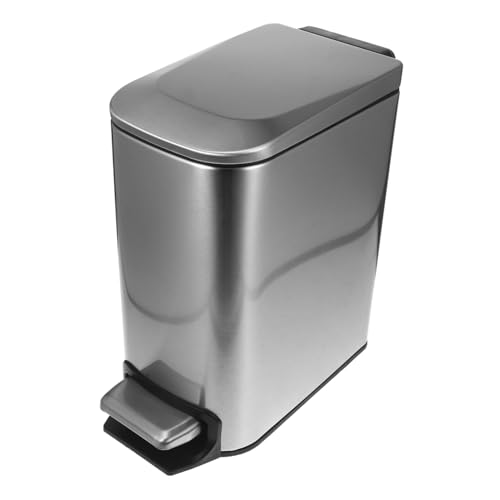 Bote de basura con tapa para baño pequeño cubo de pedal para cocina portátil