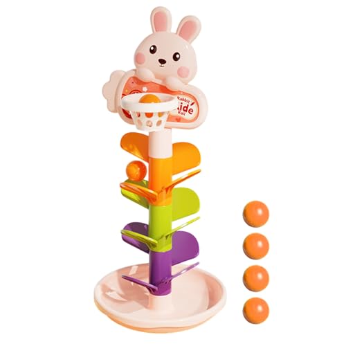 Juguete de bebé con bolas cayendo | Juguetes Interactivos de Circuito de Bolas con Caída y Apilación,Juego De Desarrollo De Torre De Apilamiento Y En Rampa Educativa para Niños