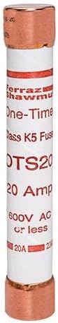 Mersen Ferraz Shamwut OTS20, 20Amp 600V Cartridge Fuse, Color