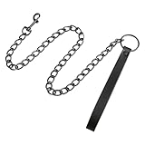 UUYYEO PU Leather Sexy Leash Choker Leash Couple Cosplay Leash Goth Punk Leash Small Pet Chain Leash for Small Dogs Black