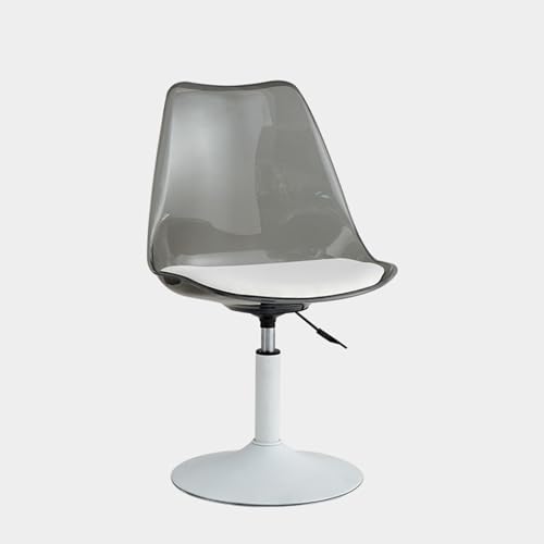 Chaise de salle à manger en acrylique en forme de tulipe avec dossier pivotant à 360 °, hauteur réglable, design sans accoudoirs, coussin durable, convient...
