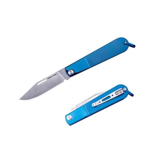 REALSTEEL Real Steel Real Barlow RB-3 Clip Point, Taschenmesser, blau