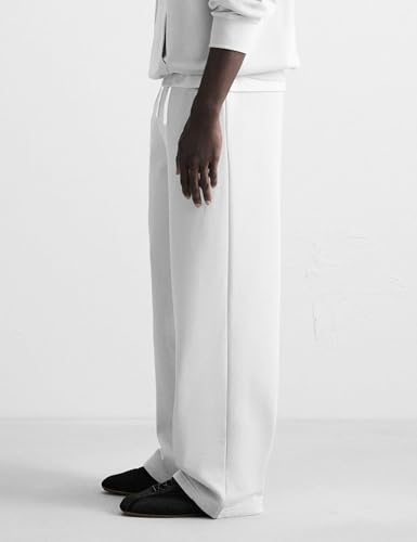 Image of HeSaYep Men's Baggy Sweatpants Cotton Fleece Wide Leg Sweat Pants