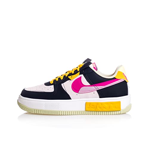 Nike Women's Air Force 1 Fontanka MC Leather Trainers, Off Noir Pink Prime, 6.5