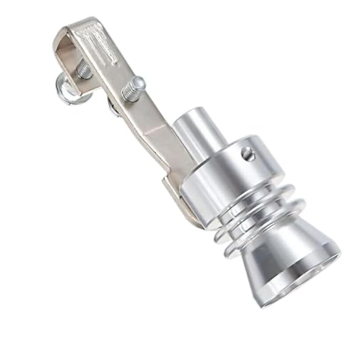 Silenciador Simulador de sonido Turbo silbato tubo escape coche silenciador vehículo Silenciador de escape(XL Silver)