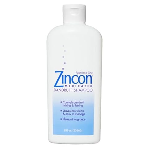 ZINCON Medicated Dandruff Shampoo, for Dry, Itchy Scalp Care & Anti-Dandruff with Immediate Soothing Relief - 8 Fl Oz Cover