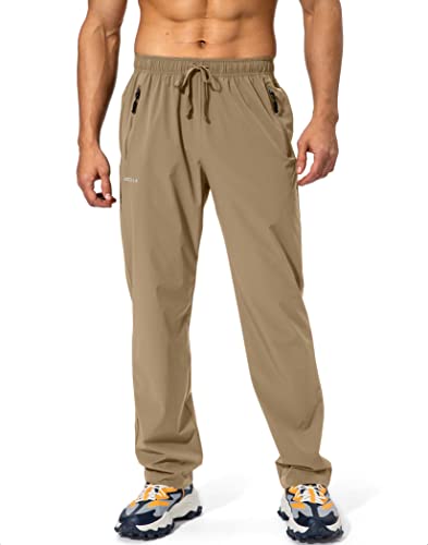Image of Pudolla Men's Workout Athletic Pants Elastic Waist Jogging Running Pants for Men with Zipper Pockets