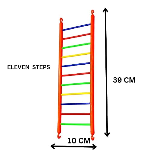 Bird-Toy-Set-Ladders-Hanging-Swings-Toys-Cage-Accessories-for-Love-Birds-Budgies-Finches-Ladder-1piece-Twelve-Steps-Oval-Swing-1pieces-Round-Swing-1piece-Multi-Color
