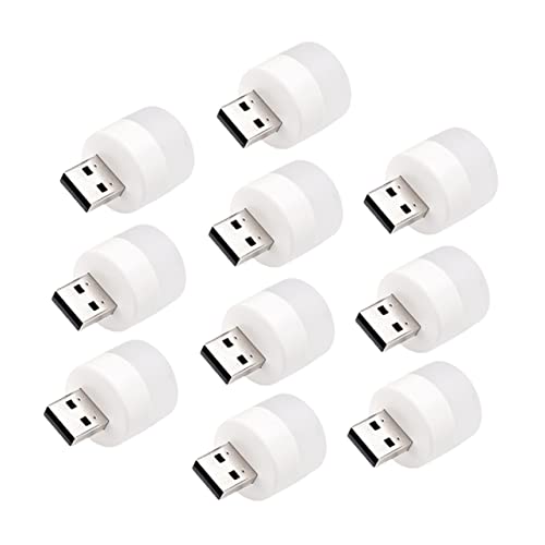Yardenfun 10pcs USB Night Lights Led Night Lamp Soft Glow Portable Led Desk Lamp Auto Off Home Hotel Restaurant Car Bedroom