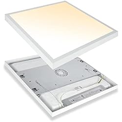 Mcacggo 2x2 FT Surface Mount LED Panel Light Dimmable & 3 Color Selectable 3000K / 4000K / 5000K - 40W 24x24 Inch LED Flush Mount Ceiling Light Low Profile، 100-277V، Bright 4400LM، ETL Listed, 2 عبوة