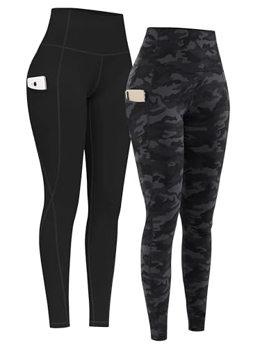 PHISOCKAT 2 Pack High Waist Yoga Pants with Pockets,...
